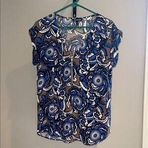 Express Gramercy Blue Floral Women's Top M